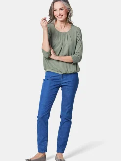 Goldner Damen Blusenshirts in grün - Ärmel: 3/4 Arm