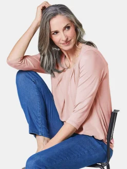 Goldner Damen Blusenshirts in rosa - Ärmel: 3/4 Arm