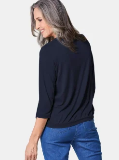 Goldner Damen Blusenshirts in marine - Ärmel: 3/4 Arm