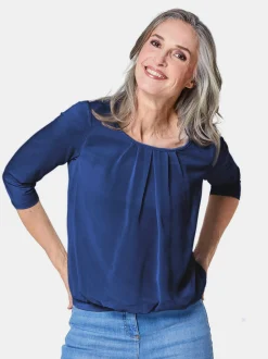 Goldner Damen Blusenshirts in royal - Ärmel: 3/4 Arm