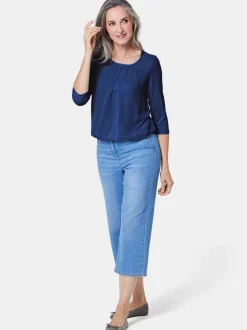 Goldner Damen Blusenshirts in royal - Ärmel: 3/4 Arm