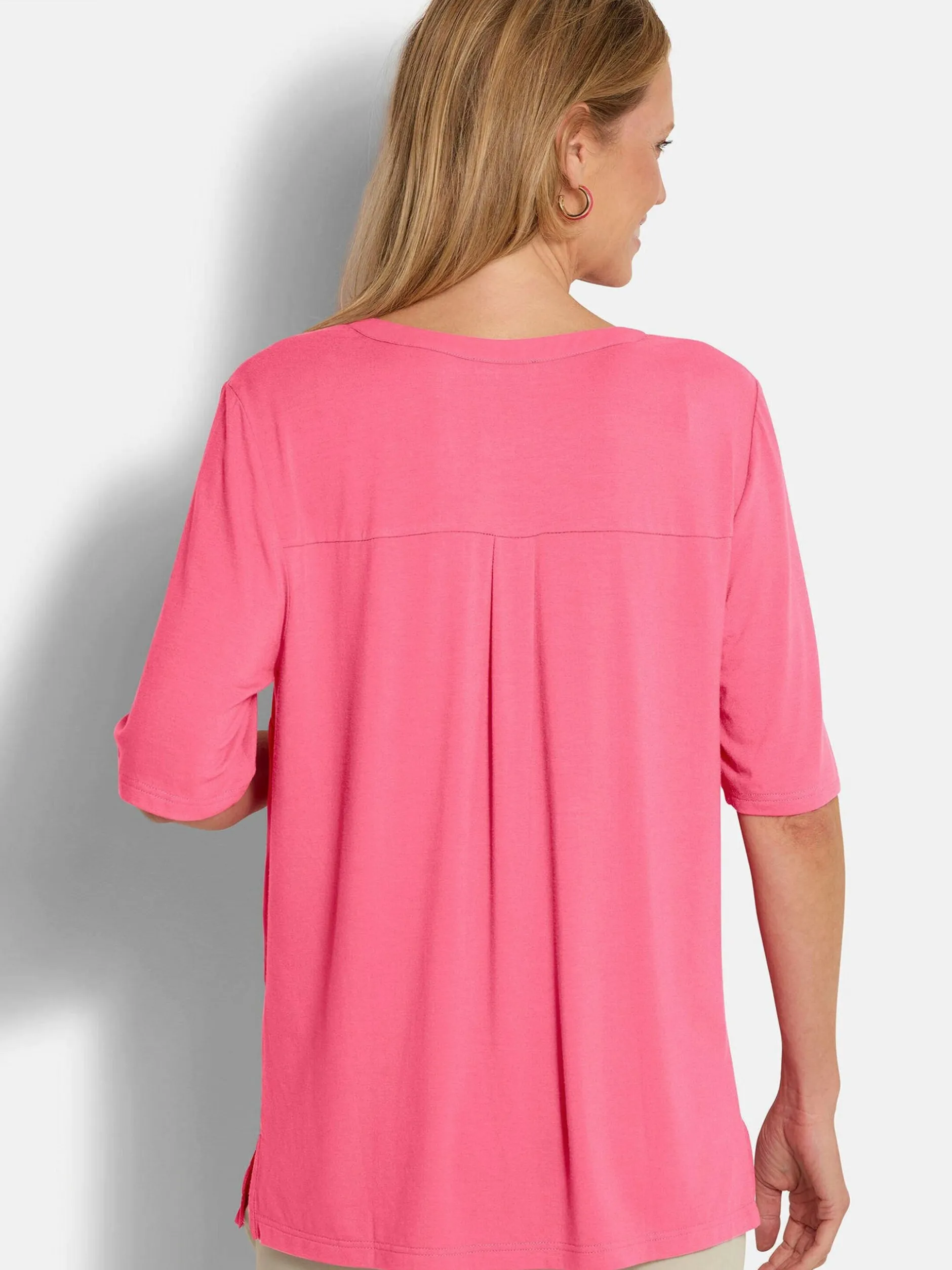Goldner Damen Blusenshirts in pink - Ärmel: Halbarm