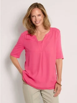 Goldner Damen Blusenshirts in pink - Ärmel: Halbarm