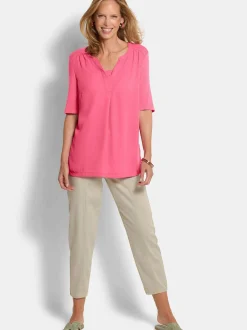 Goldner Damen Blusenshirts in pink - Ärmel: Halbarm