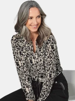Goldner Damen Blusenshirts - Kurzgröße in sand