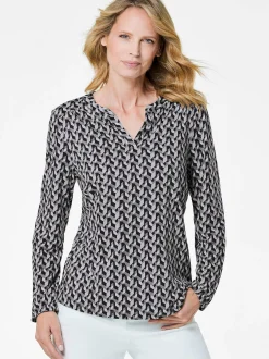 Goldner Damen Blusenshirts - Kurzgröße in grau