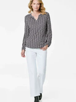 Goldner Damen Blusenshirts - Kurzgröße in grau