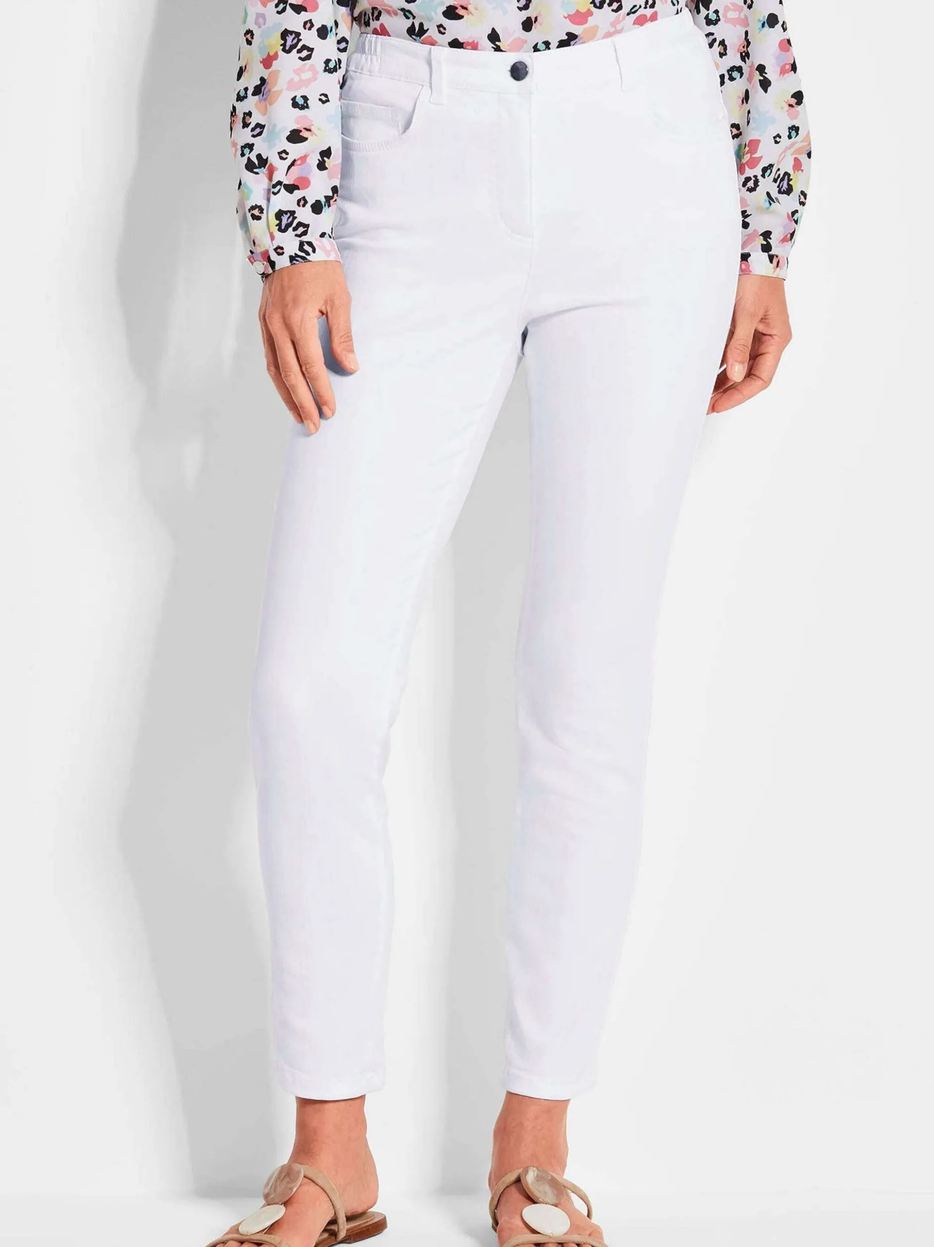 Goldner Damen Capri- & 7/8-Hosen - Kurzgröße in weiß