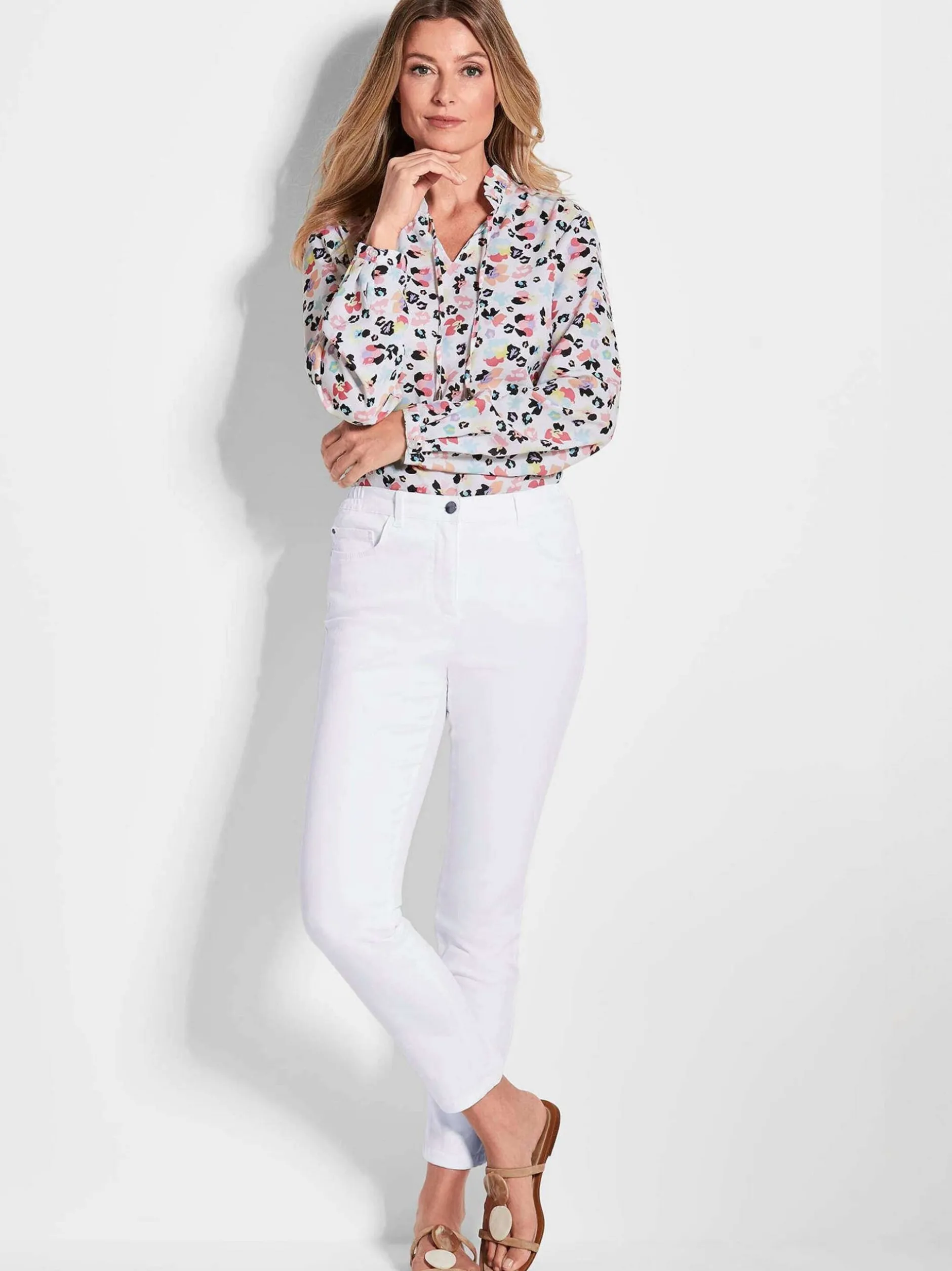Goldner Damen Capri- & 7/8-Hosen - Kurzgröße in weiß