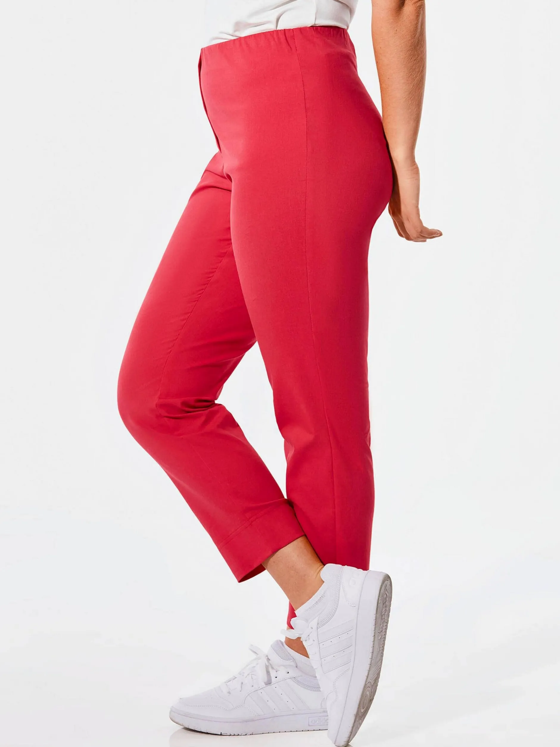 Goldner Damen Caprihosen - Kurzgröße in rot