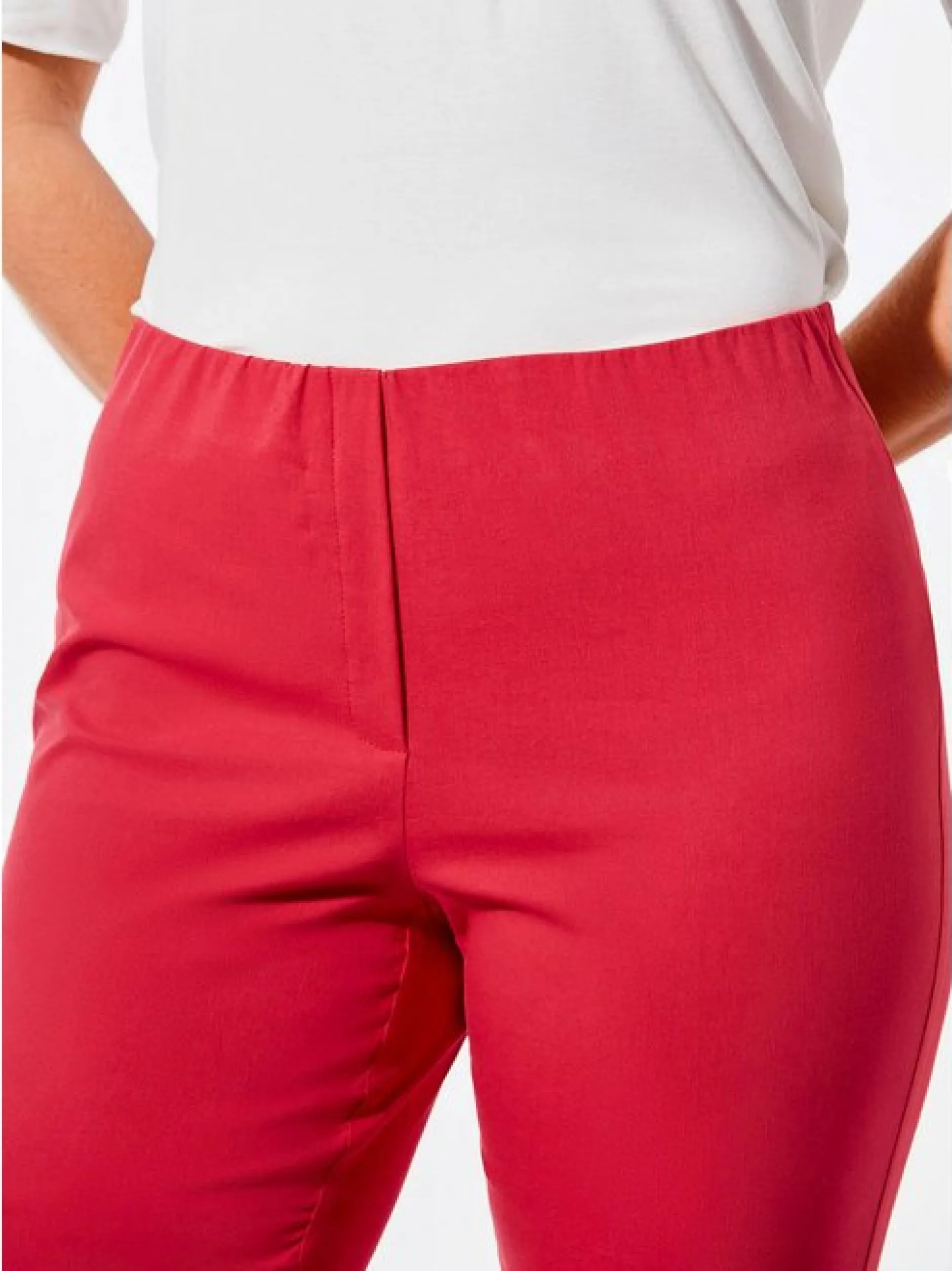 Goldner Damen Caprihosen - Kurzgröße in rot
