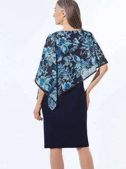 Goldner Damen Elegante Kleider in marine