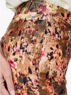 Goldner Damen Gemusterte Hosen in camel