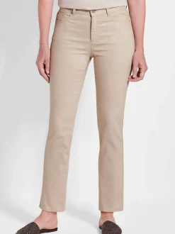 Goldner Damen Gemusterte Hosen in beige