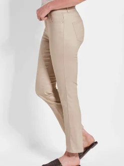 Goldner Damen Gemusterte Hosen in beige