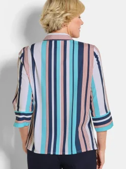 Goldner Damen Hemdblusen in blau - Ärmel: 3/4 Arm