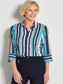 Goldner Damen Hemdblusen in blau - Ärmel: 3/4 Arm