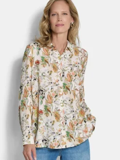 Goldner Damen Hemdblusen - Kurzgröße in beige