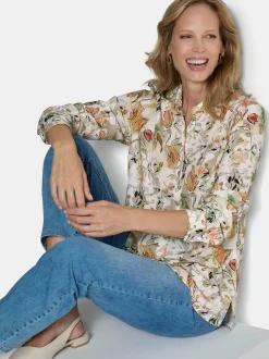 Goldner Damen Hemdblusen - Kurzgröße in beige