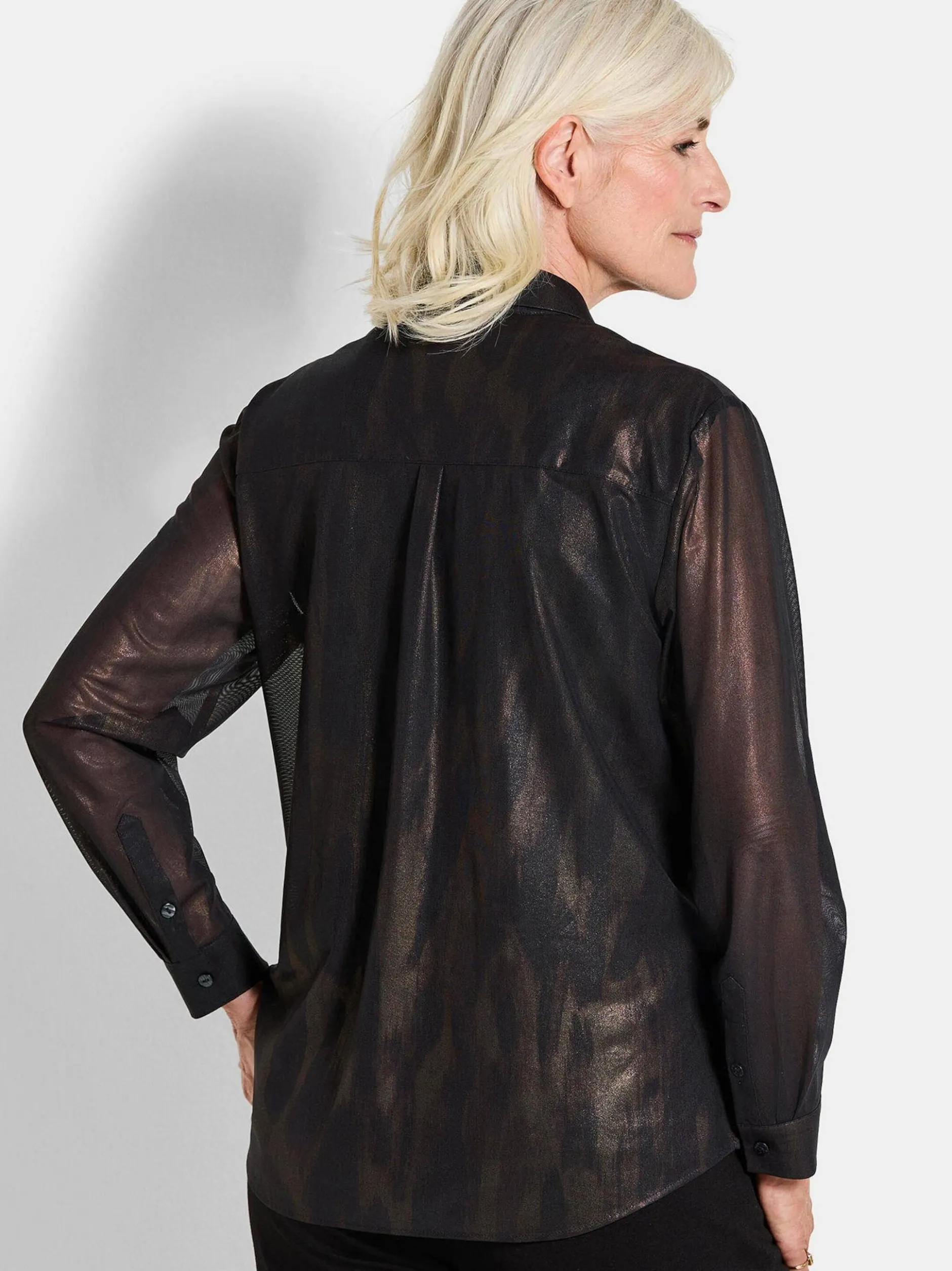 Goldner Damen Hemdblusen - Kurzgröße in schwarz