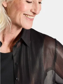 Goldner Damen Hemdblusen - Kurzgröße in schwarz