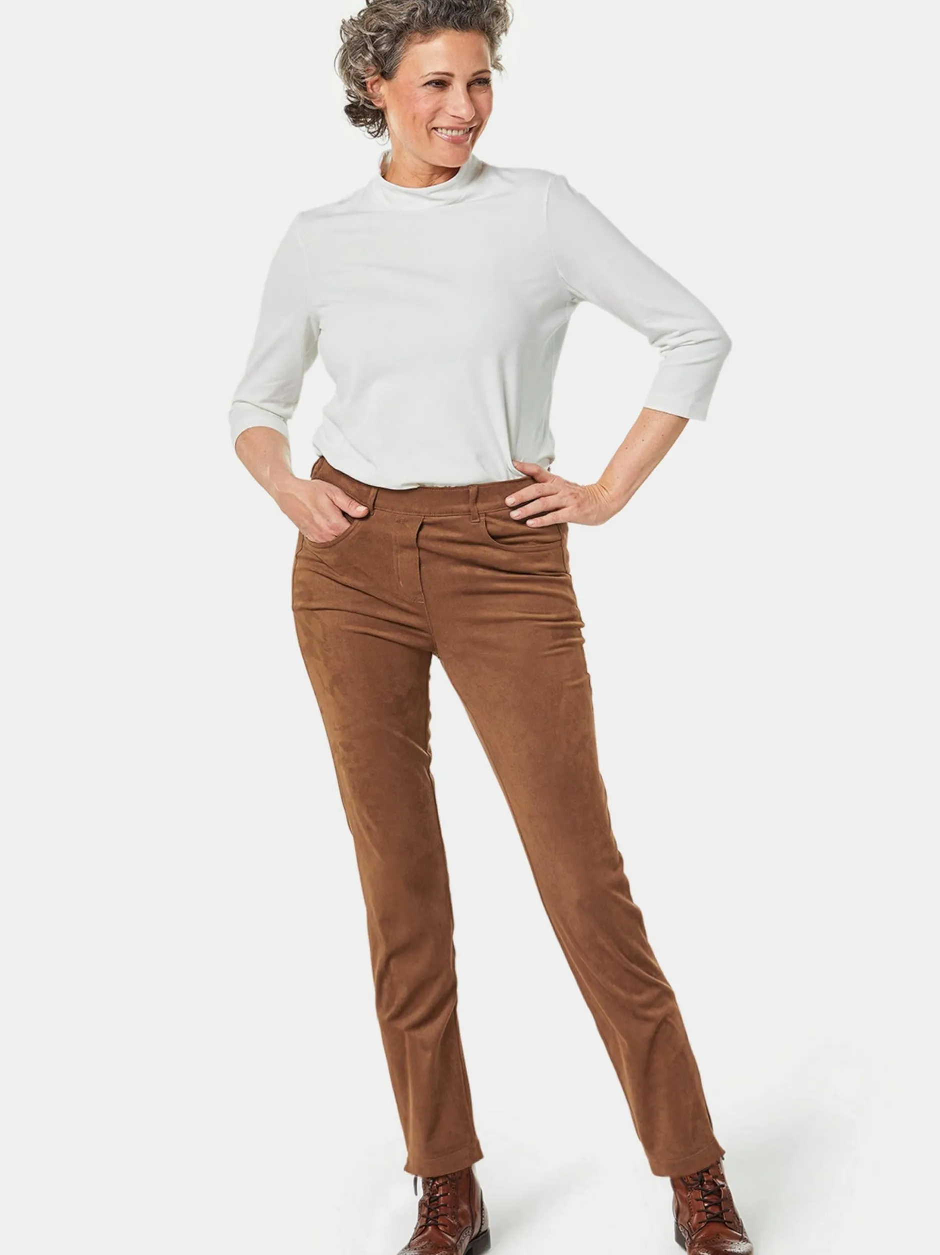 Goldner Damen Hose in cognac