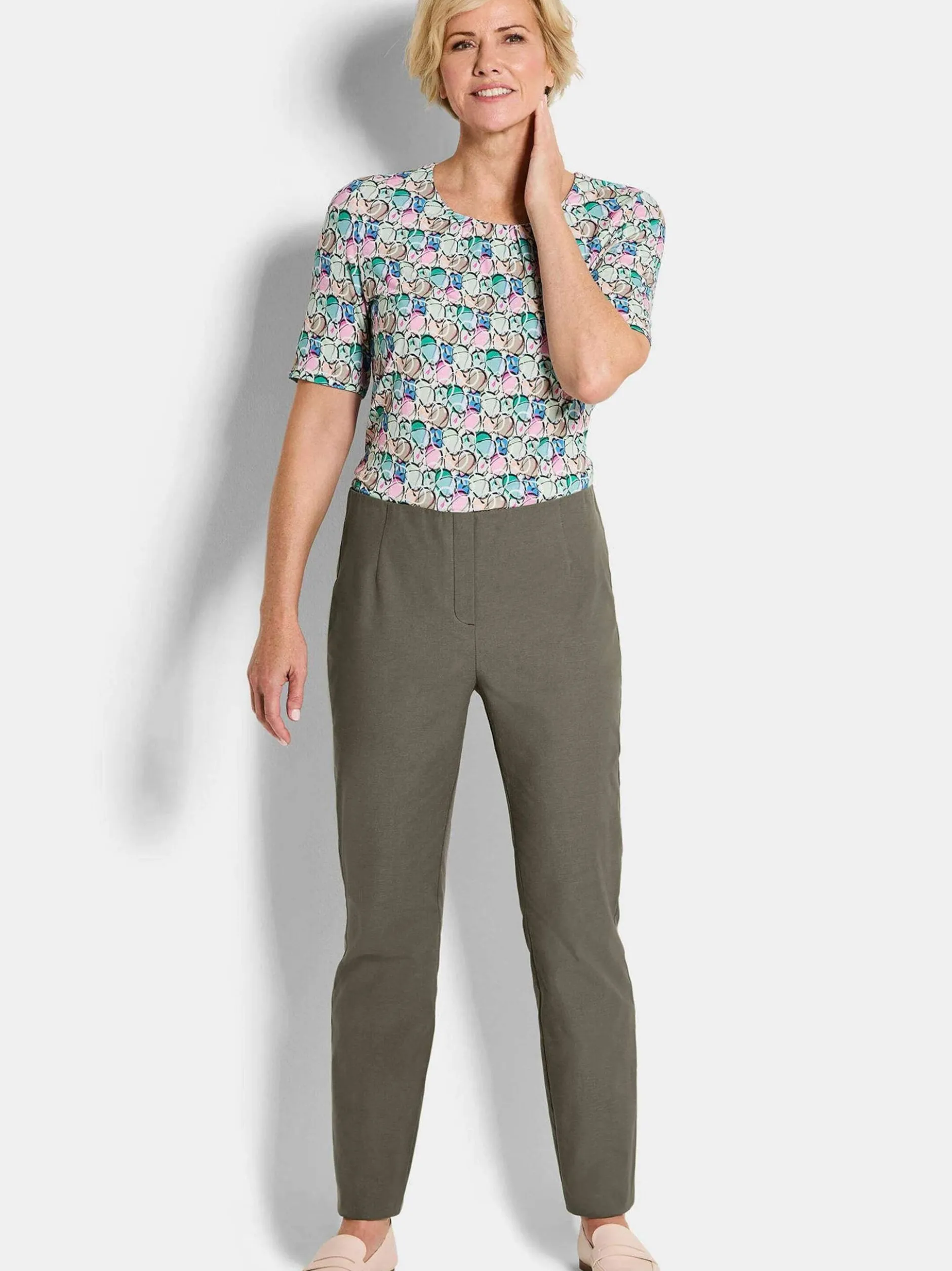 Goldner Damen Hosen in grün