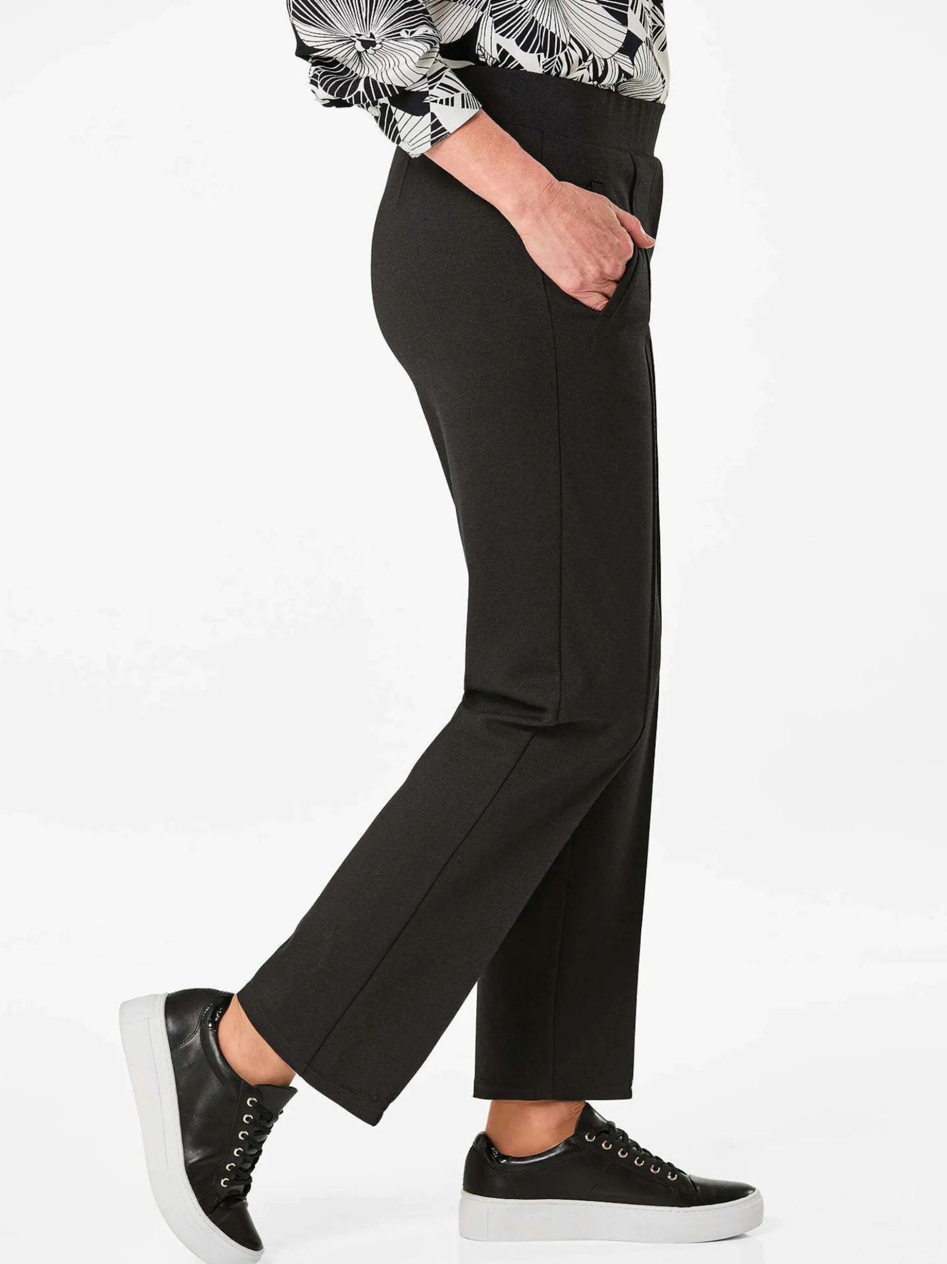 Goldner Damen Hosen in schwarz