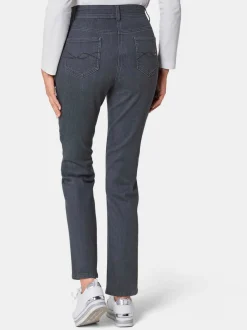 Goldner Damen Jeans in anthrazit