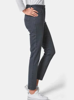 Goldner Damen Jeans in anthrazit