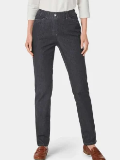 Goldner Damen Jeans in anthrazit