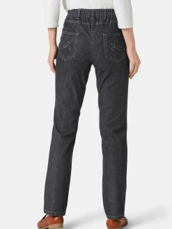 Goldner Damen Jeans in anthrazit