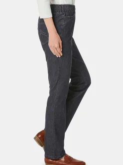 Goldner Damen Jeans in anthrazit