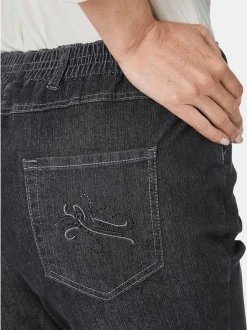 Goldner Damen Jeans in anthrazit