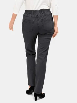 Goldner Damen Jeans in anthrazit