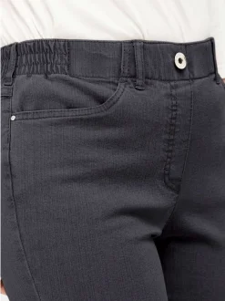 Goldner Damen Jeans in anthrazit