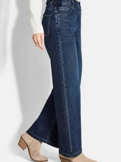 Goldner Damen Jeans in blau