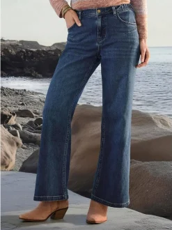 Goldner Damen Jeans in blau
