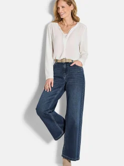 Goldner Damen Jeans in blau