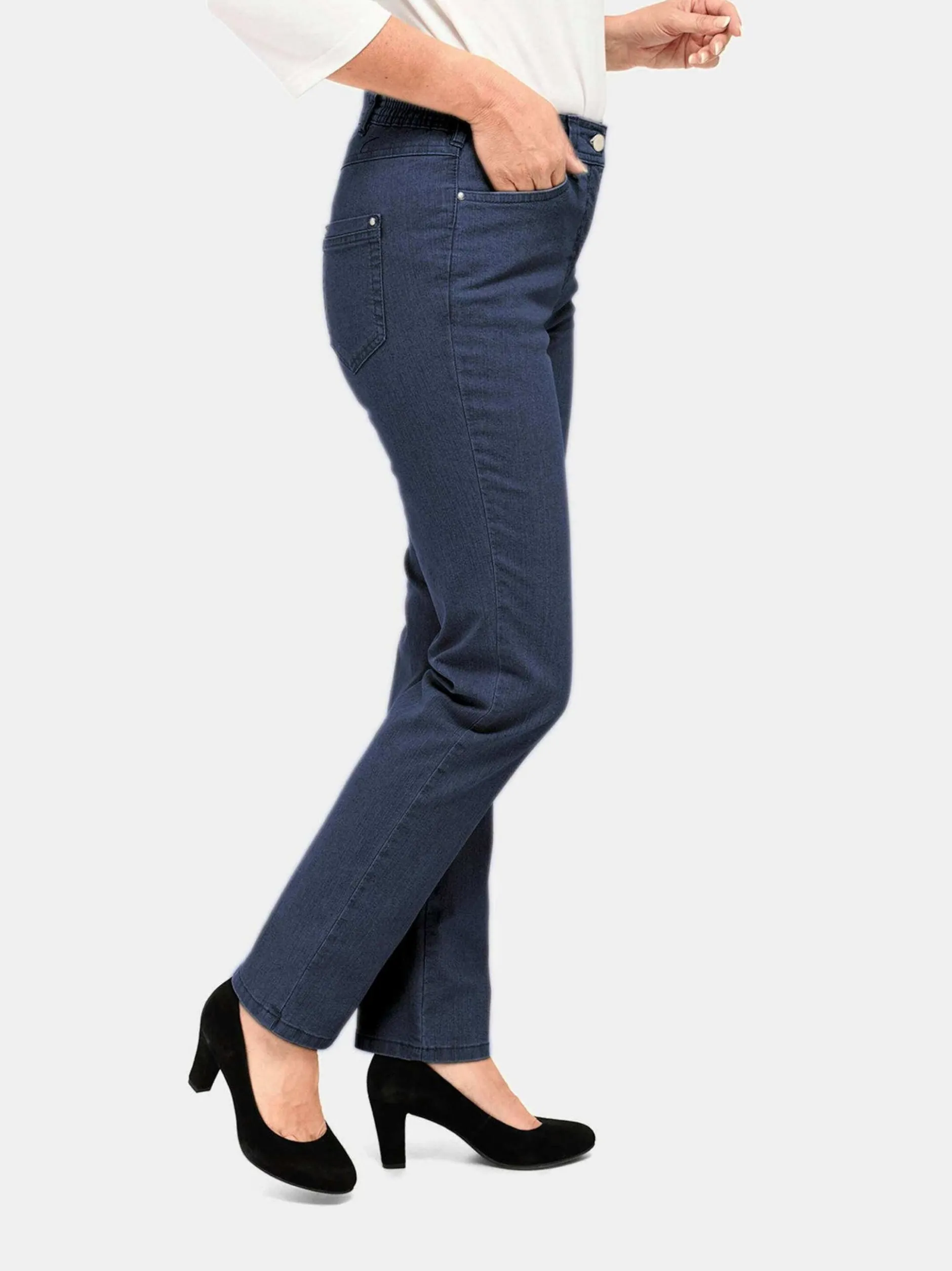 Goldner Damen Jeans in blau