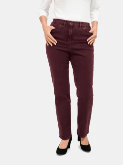 Goldner Damen Jeans in bordeaux