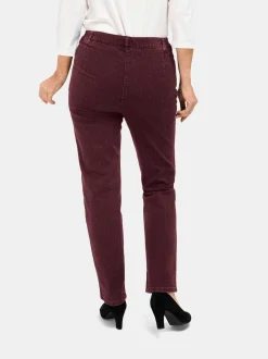Goldner Damen Jeans in bordeaux
