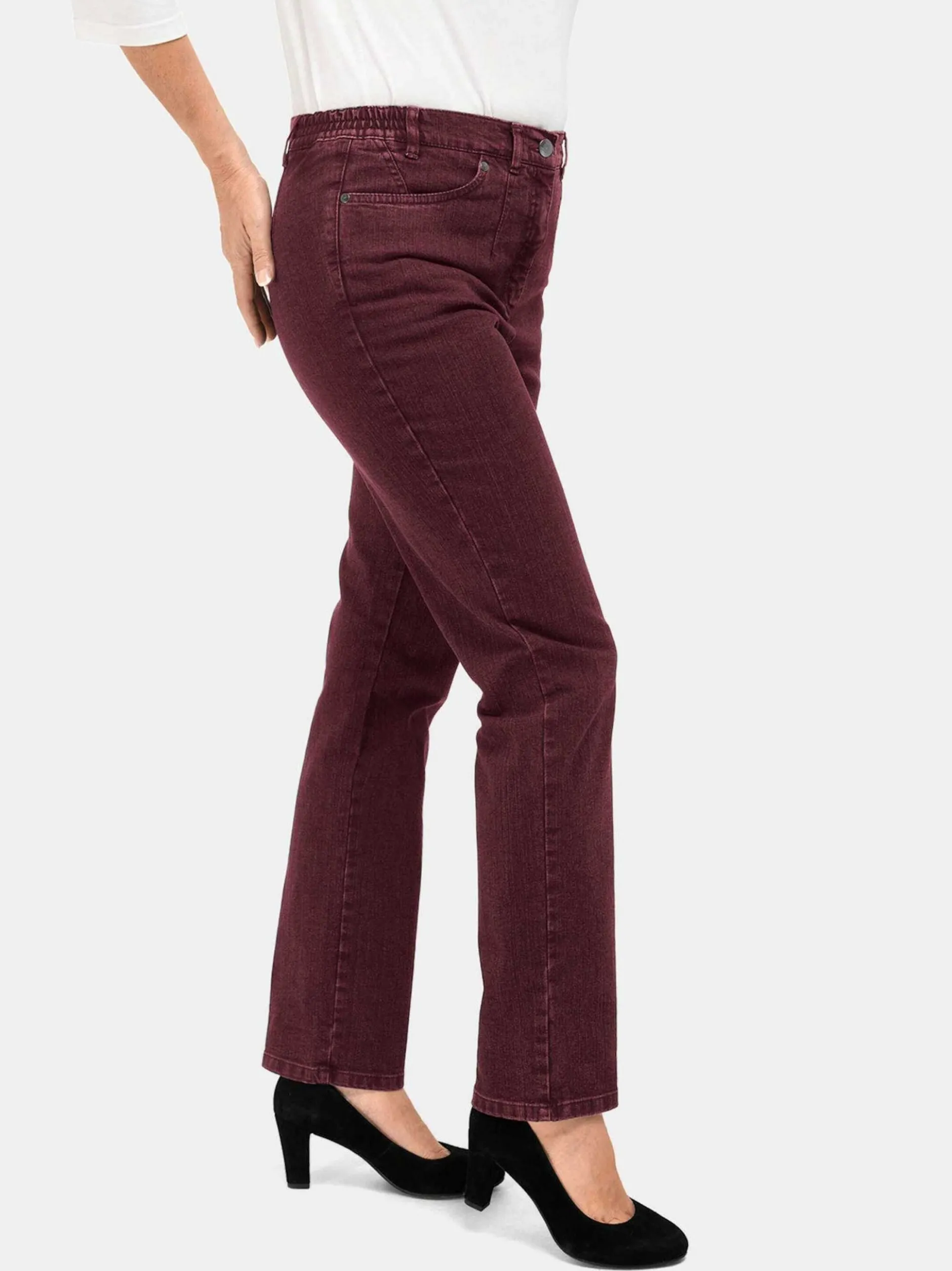 Goldner Damen Jeans in bordeaux