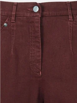 Goldner Damen Jeans in bordeaux
