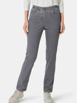 Goldner Damen Jeans in grau