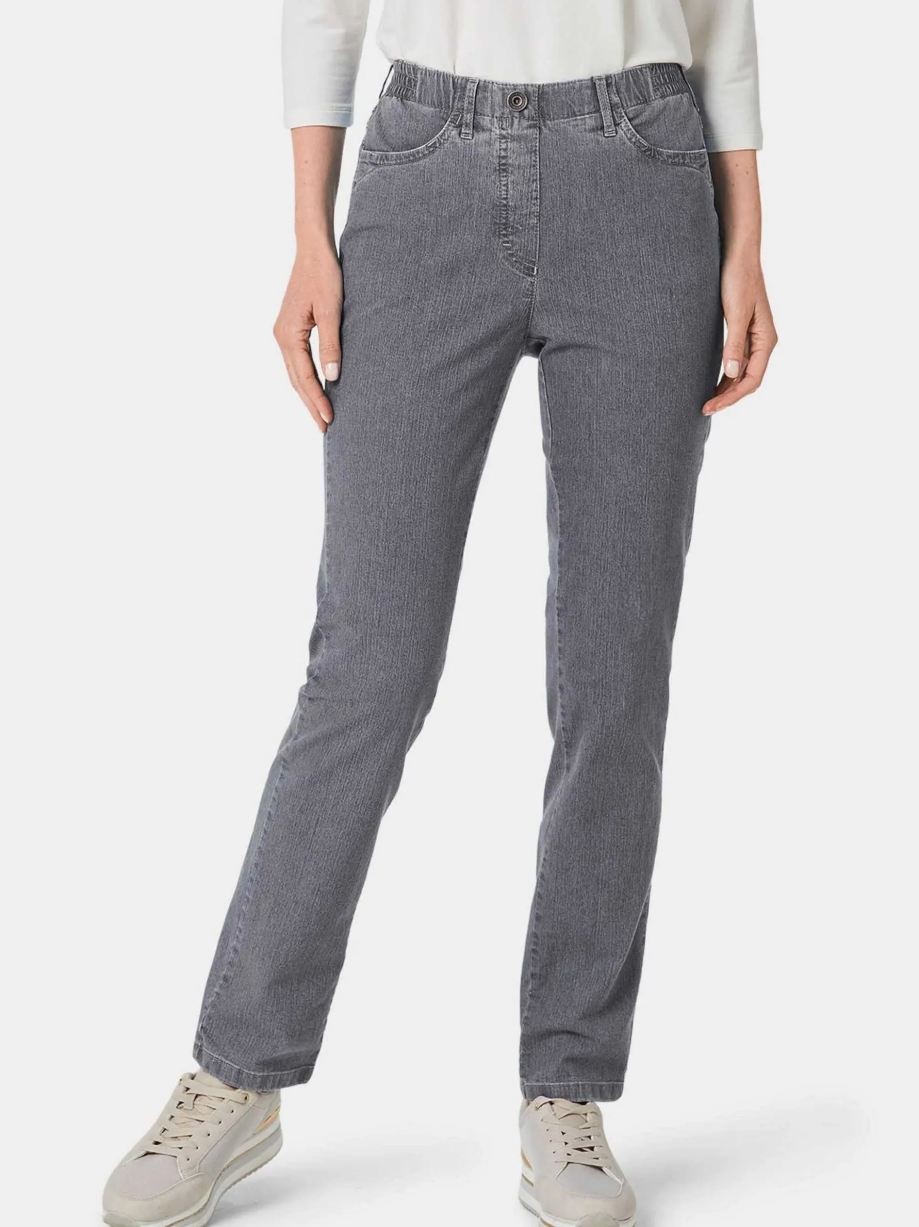 Goldner Damen Jeans in grau