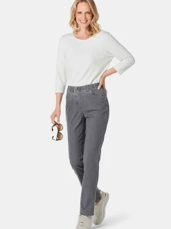 Goldner Damen Jeans in grau