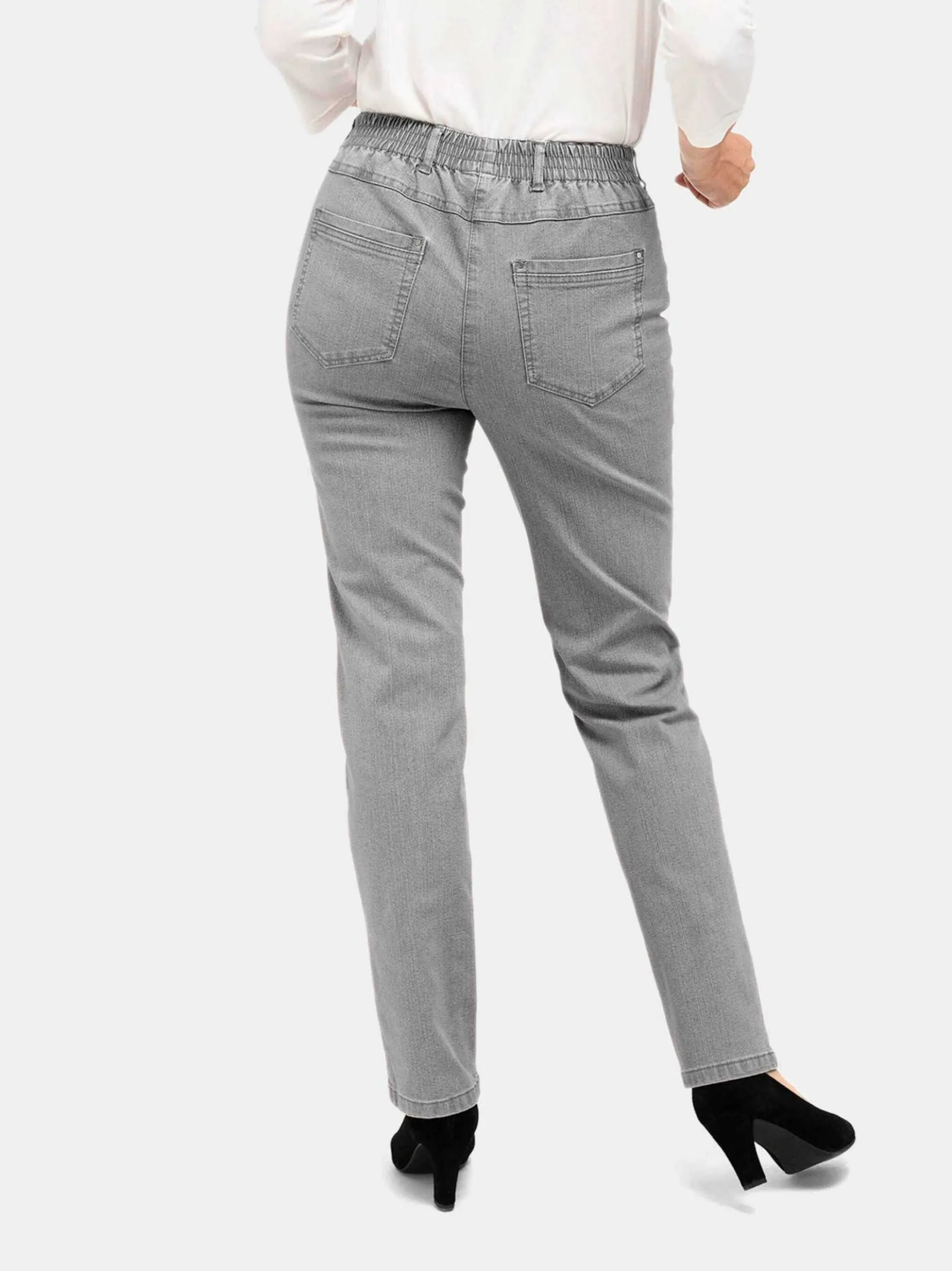Goldner Damen Jeans in hellgrau