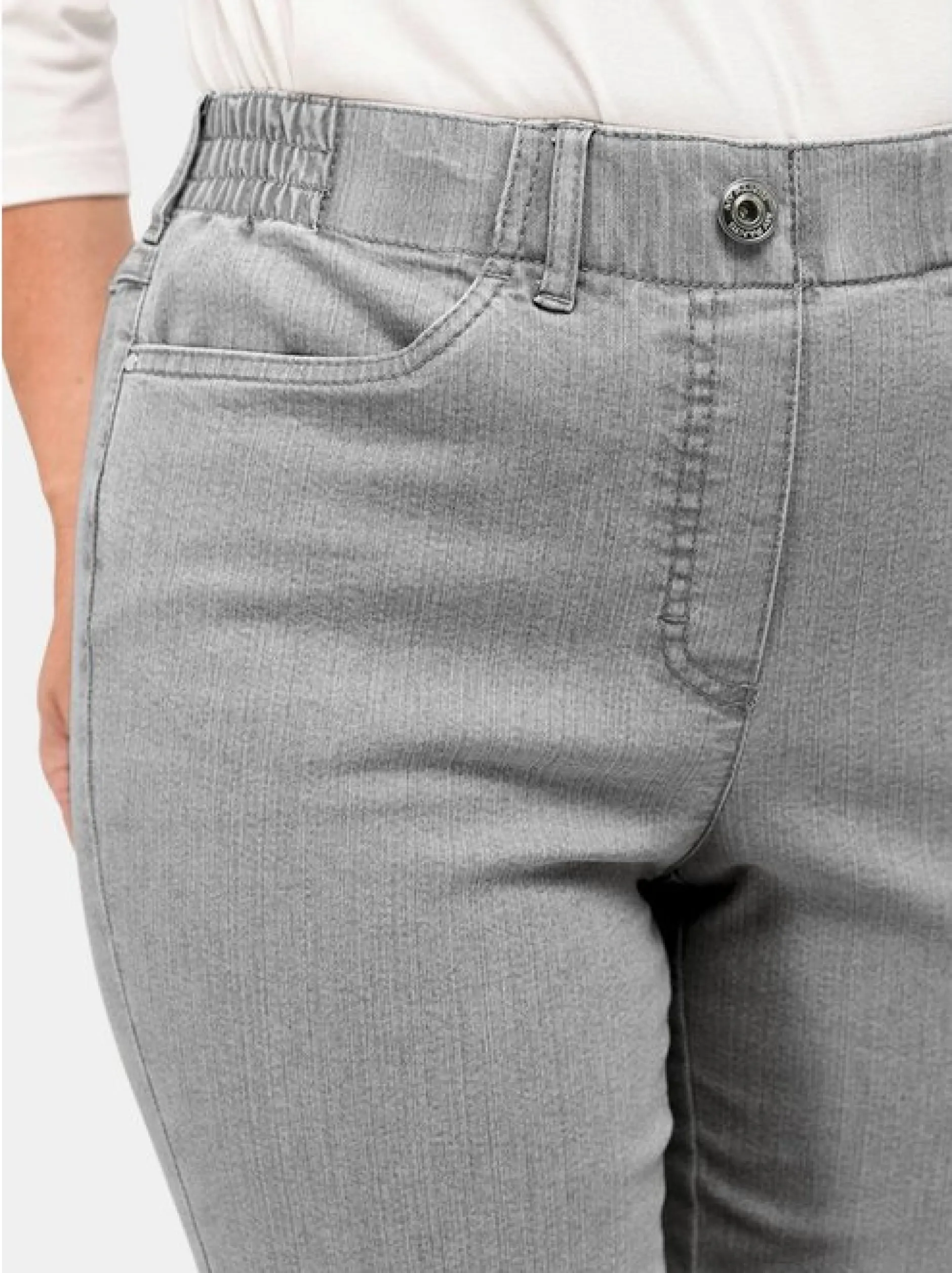 Goldner Damen Jeans in hellgrau