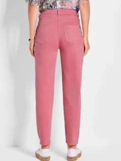 Goldner Damen Jeans in koralle